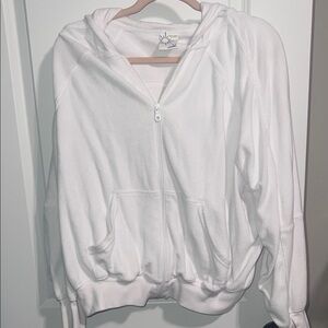 Aerie Classic White Terry Cloth Hoodie
